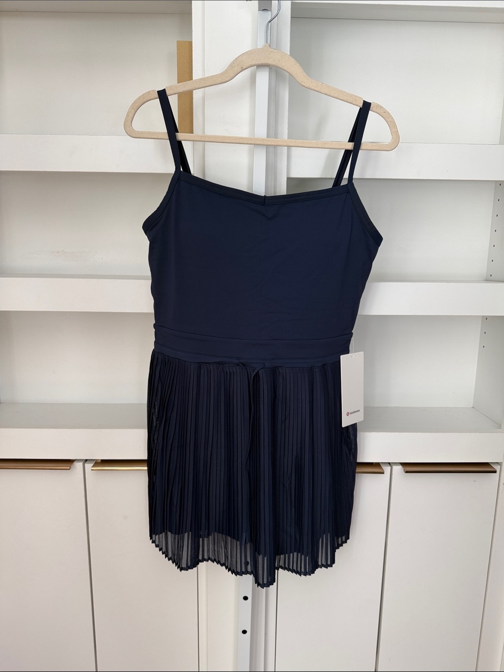 NWT Lululemon Ace Advantage Cutout Tennis Dress w Bike Shorts Sz Large Club Blue